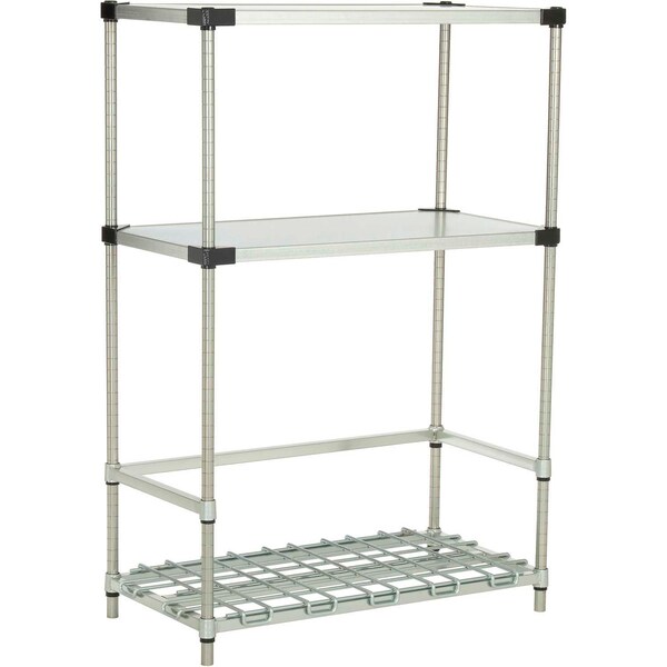 Nexel Nexelon 3-Shelf Container/Keg Rack, 24W x 18D x 54H - BK18245N