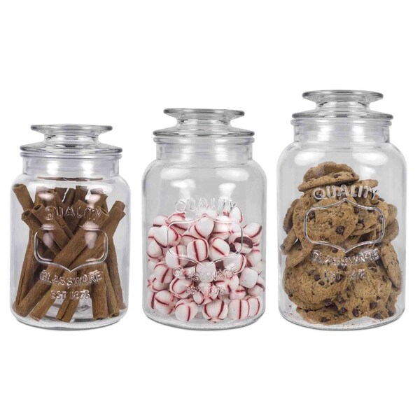 Hds Trading 3 Piece Canister Set With Lids - ZOR95919
