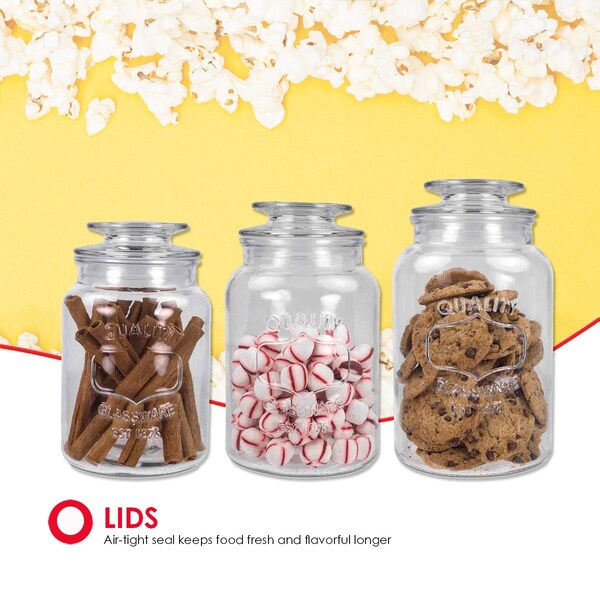 Hds Trading 3 Piece Canister Set With Lids - ZOR95919