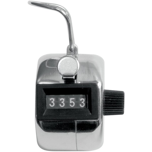 Contador de cuentas Baumgartens, cuenta hasta 9999, Plateado/Negro - BAU43010