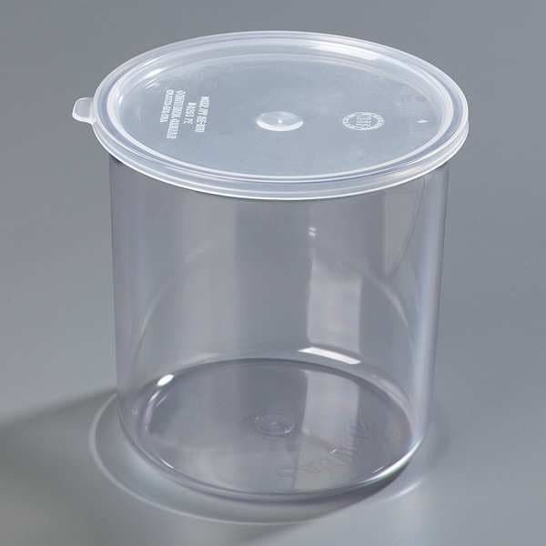 Carlisle Foodservice Poly-Tuf Crock w/Lid, 2.7 qt., Clear, PK6 - 0302GR07