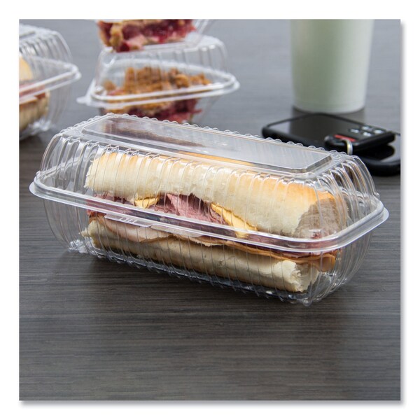 Dart Showtime Clr Hinged Container, 29.9oz, 5.1w x 9.9d x 3.5h, Plas, PK200 - C99HT1