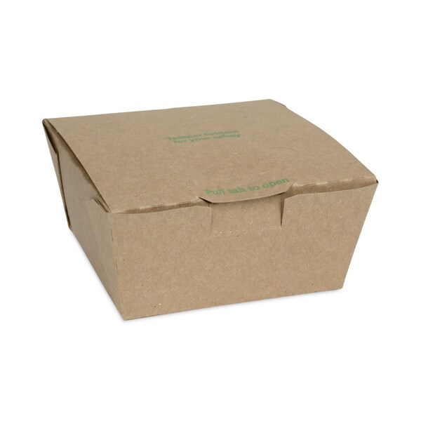 Pactiv Evergreen EarthChoice Tamper Evident OneBox Paper Box, 4.5 x 4.5 x 2.5, Kraft, PK312, 312PK - NOB01KECTE