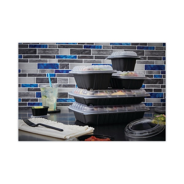 Pactiv Evergreen EarthChoice Entree2Go Takeout Container, 12 oz, 5.65 x 4.25 x 2.57, Black, PK600, 600PK - YCNB6X412000