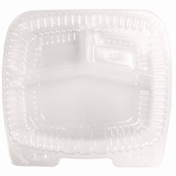 Hfa Handi-Lock Three-Compartment Food Container, 8 x 3 x 8.87, Clear, Plastic, PK250 - HFA 6093S-250