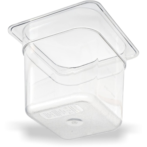 Carlisle Foodservice StorPlus Polycarbonate Food Pan, 2.5 qt, 6.38 x 6.75 x 6, Clear, Plastic - 3068507