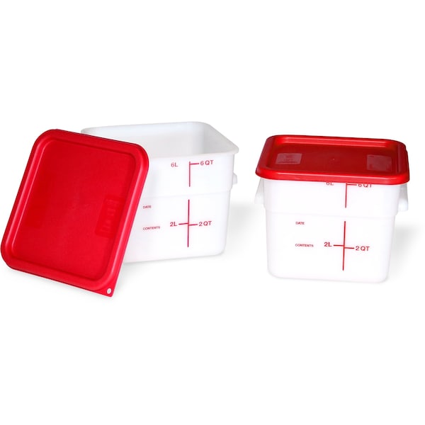 Carlisle Foodservice Food Storage Container, Square, 6 qt, PK2 - 11962-202