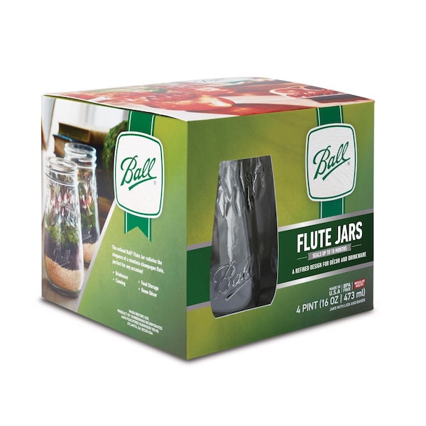 Ball Ball Regular Mouth Tapered Mason Jar 16 oz 4 pk - 1440061199