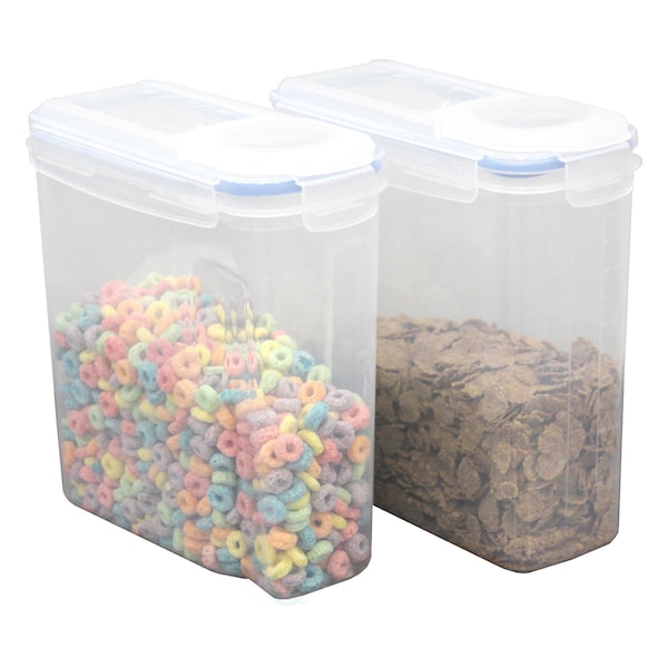 Basicwise Small BPA-Free Plastic Food Containers with Airtight Spout Lid, PK 2 - QI003437