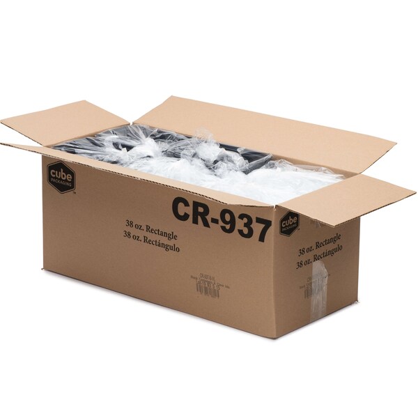 Cubeware Cubeware 38 oz. Rectangular Black & Clear Vented Lid, PK150 - CR-937B-VL