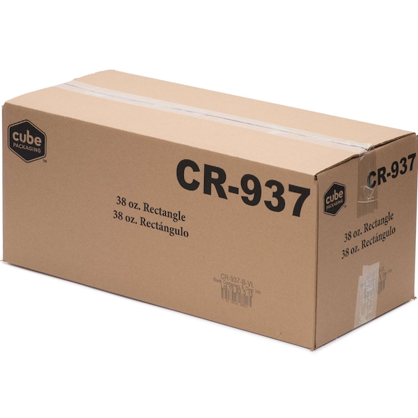 Cubeware Cubeware 38 oz. Rectangular Black & Clear Vented Lid, PK150 - CR-937B-VL