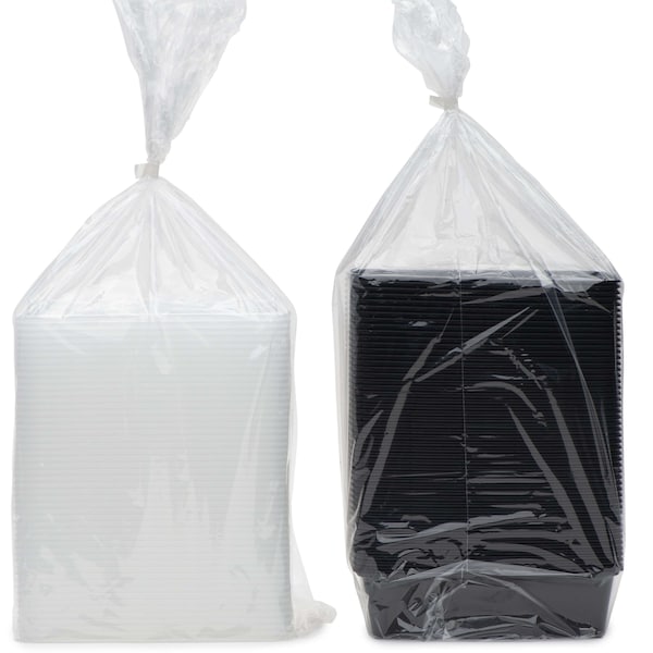 Cubeware Cubeware 38 oz. Rectangular Black & Clear Vented Lid, PK150 - CR-937B-VL