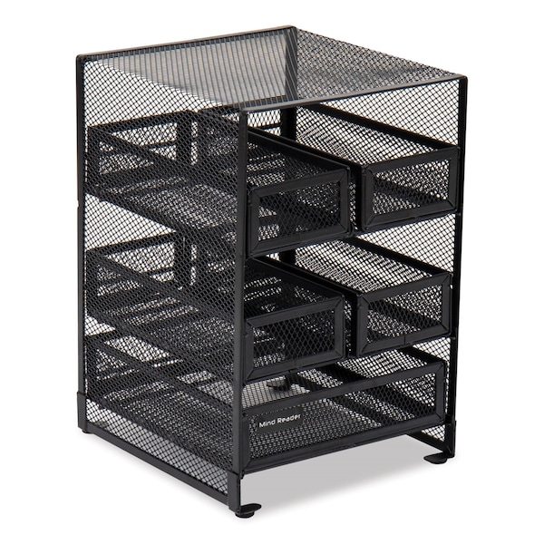 Mind Reader Network Collection 5-Compartment Tea Countertop Organizer, 6.75 x 7 x 10, Black - MMTDR5-BLK