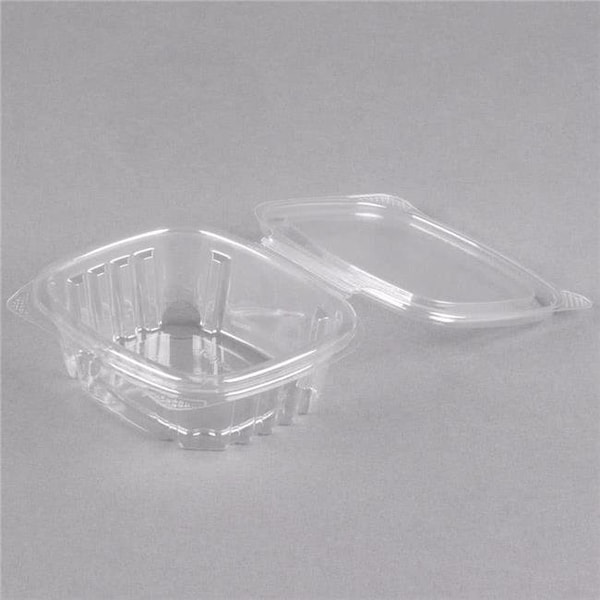 Genpak Genpak AD04 4 oz Hinged Deli Container Apet; Clear - Case of 400 - AD04