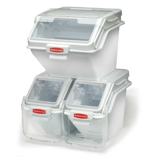 Rubbermaid Commercial Bulk Storage Bin, 21.6qt. w/Scoop and Lid - FG9G5700WHT