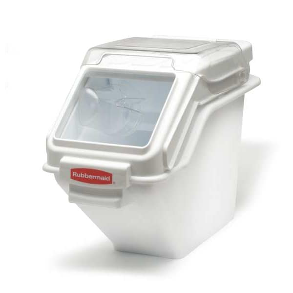 Rubbermaid Commercial Bulk Storage Bin, 21.6qt. w/Scoop and Lid - FG9G5700WHT