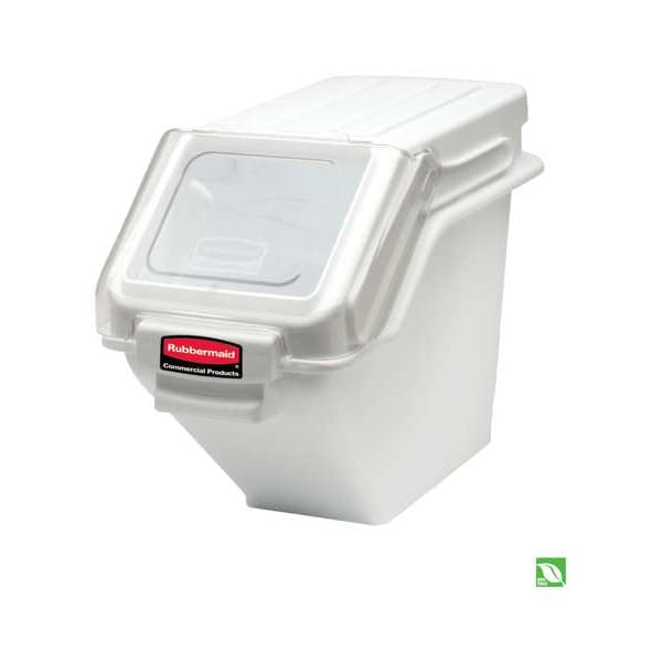 Rubbermaid Commercial Bulk Storage Bin, 21.6qt. w/Scoop and Lid - FG9G5700WHT