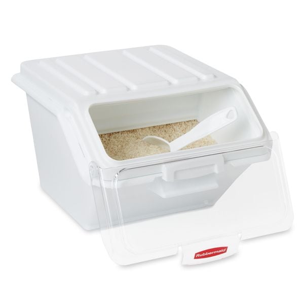 Rubbermaid Commercial Storage Bin, Includes 1/2 Cup Scoop - FG9G6000WHT