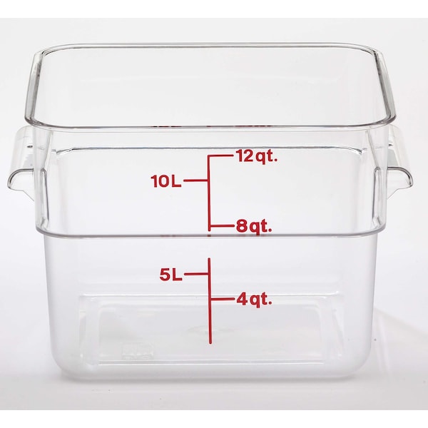 Cambro Cambro 12 qt. Clear Measuring Plastic Square Container, PK6 - 12SFSCW135