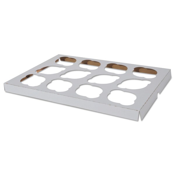 Sct Cupcake Holder Inserts, 9.88 x 13.88 x 0.88, White/Kraft, PK200 PK - 10016
