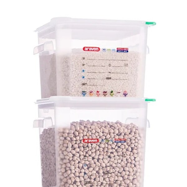 Araven Polypropylene Airtight Square Container, 23QT, 6PK - 11857