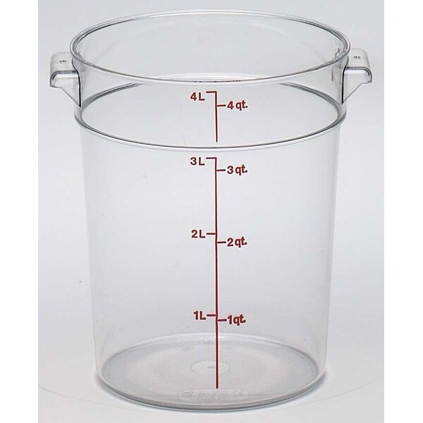 Cambro Camwear 4 qt. Round Clear Measuring Storage Container, PK12 - RFSCW4135