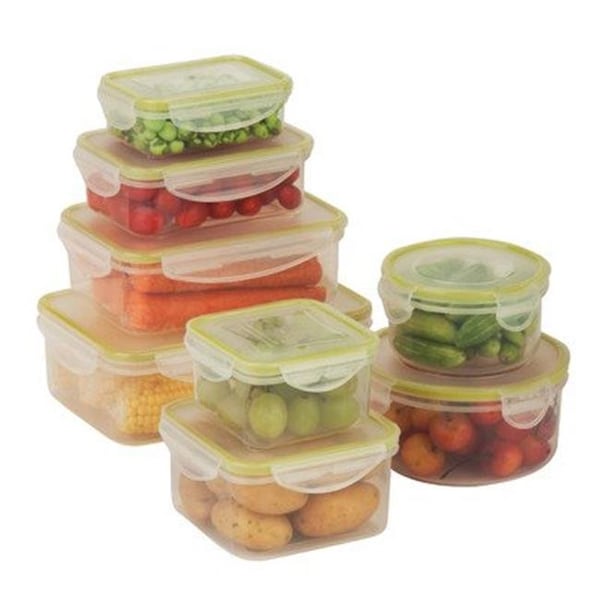 Honey-Can-Do Honey-Can-Do KCH-03828 Food Containers Snap-lock 8 Piece Set; clear - KCH-03828