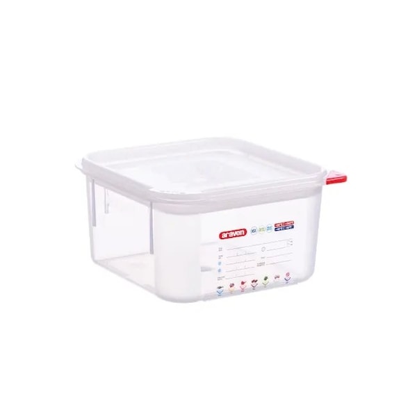 Araven Polypropylene Airtight Square Container, 2.1QT, 6PK - 11851