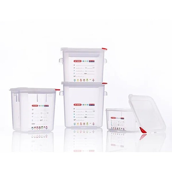Araven Polypropylene Airtight Square Container, 2.1QT, 6PK - 11851