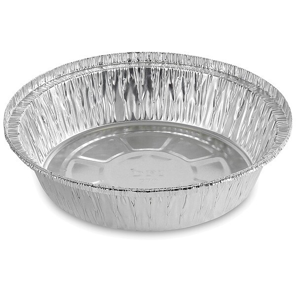Zoro Select Round Aluminum To-Go Containers, 250 Gauge, 24 oz, 7" Diameter x 1.47"h, Silver, PK500 - BWKROUND7