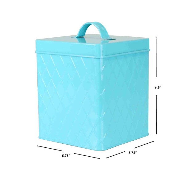 Home Basics Home Basics Large Tin Canister, Turquoise - ZOR96279