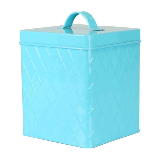 Home Basics Home Basics Large Tin Canister, Turquoise - ZOR96279
