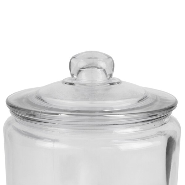 Home Basics Renaissance Collection Large 4 Lt Glass Jar with Easy Grab Knob Handles, Clear - GJ45549