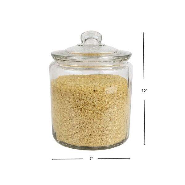 Home Basics Home Basics Renaissance Collection Large 4 Lt Glass Jar with Easy Grab Knob Handles, Clear - ZOR96114
