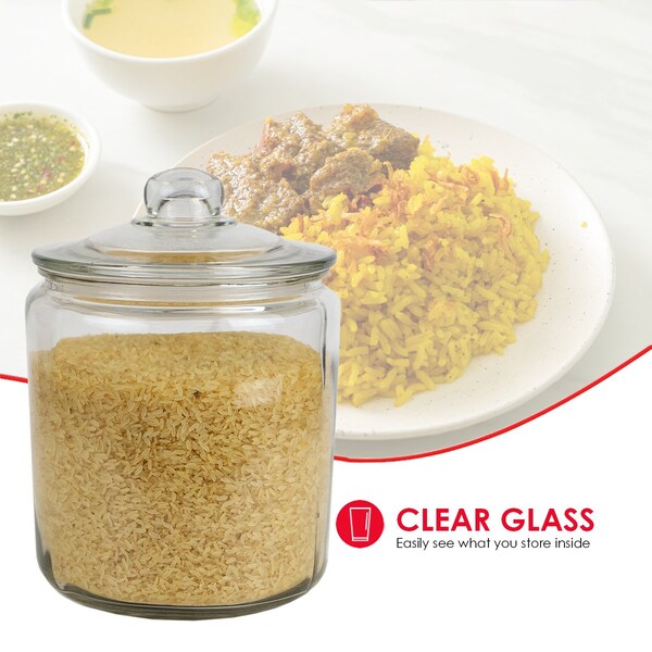 Home Basics Home Basics Renaissance Collection Large 4 Lt Glass Jar with Easy Grab Knob Handles, Clear - ZOR96114