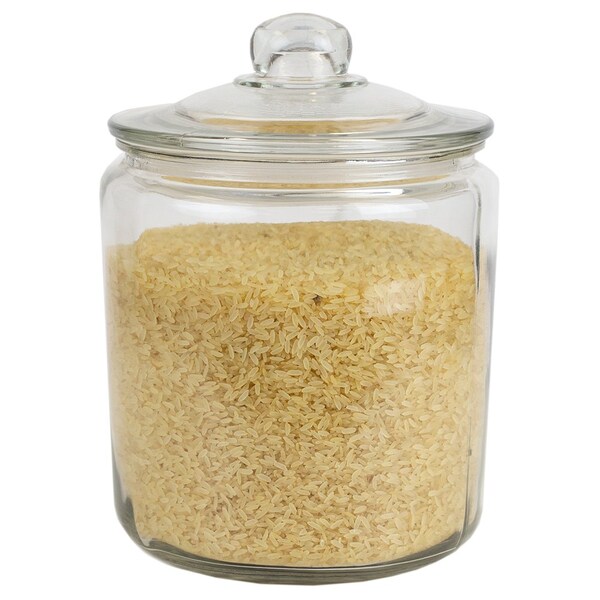Home Basics Home Basics Renaissance Collection Large 4 Lt Glass Jar with Easy Grab Knob Handles, Clear - ZOR96114