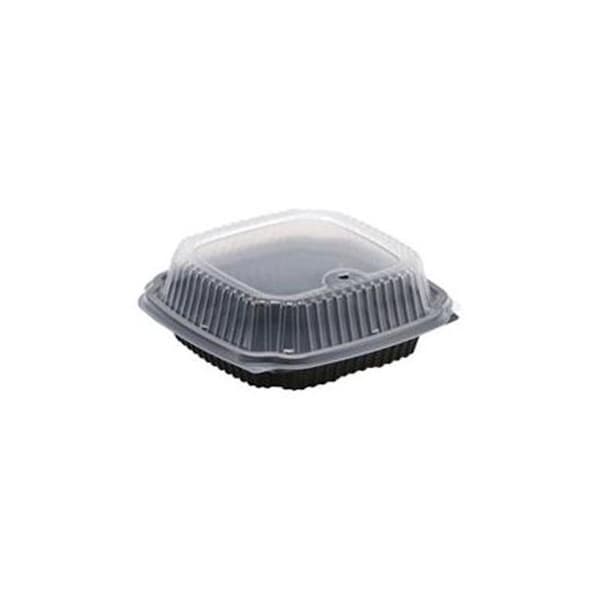 Anchor Packaging Anchor Packaging 4656911 6 x 9 x 3 in. Hinged Pp Container Clear Lid Black Base - Case of 100 - 4656911
