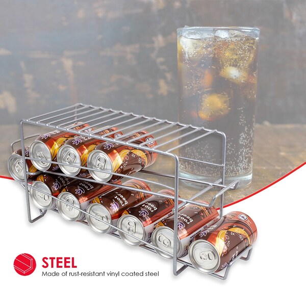 Hds Trading Vinyl Coated Steel Can Dispenser, Silver - ZOR96029