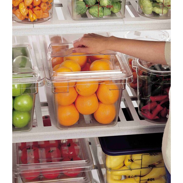 Cambro Camwear 12"x18"x9" Deep 4.75 gal. Clear Polycarbonate Food Storage Box - 12189CW135