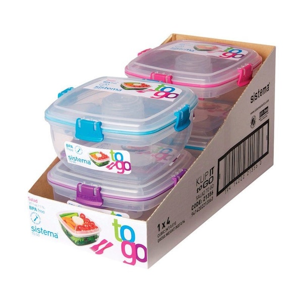 Sistema Sistema To Go 37.1 oz Assorted Salad Container 1 pk - 2135653