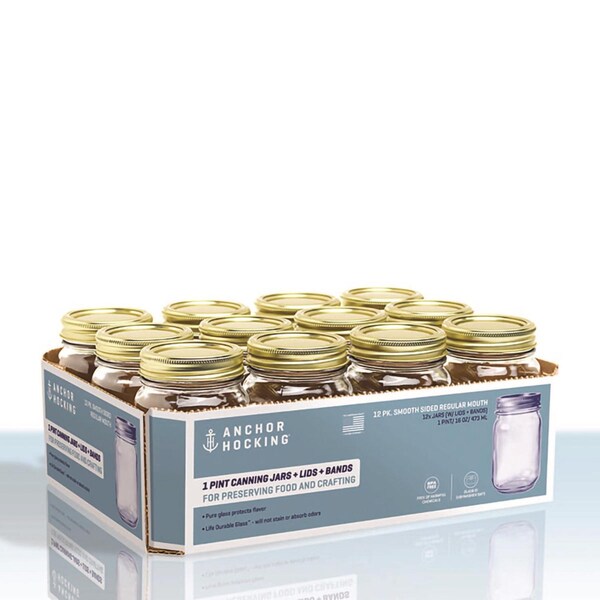 Anchor Hocking Anchor Hocking Tecnocap Regular Mouth Canning Jar 16 oz 12 pk - HCT1216-G