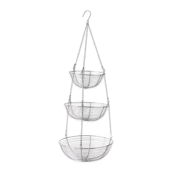 Rsvp International Woven Wire Hanging Basket - Chrome - WB-307
