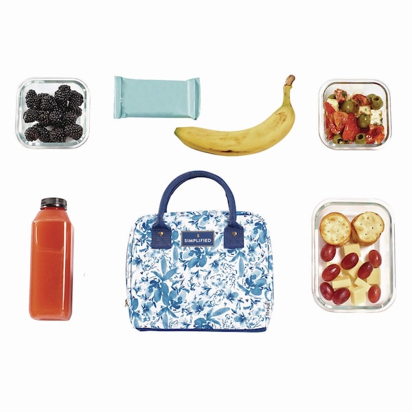 Fit + Fresh Simplified Lunch Bag, 9 x 6 x 10, Blue Floral - 7039SIM3166