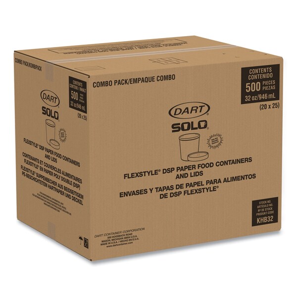 Dart Flexstyle Double Poly Food Combo Packs, Symphony, 32oz, PK250 - KHB32A-J8000
