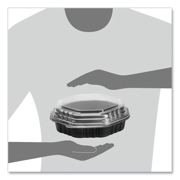 Dart OctaView HF Containers, Black/Clr, 31oz, 9.55w x 9.13d x 3.01h, PK100 - 809011-PP94