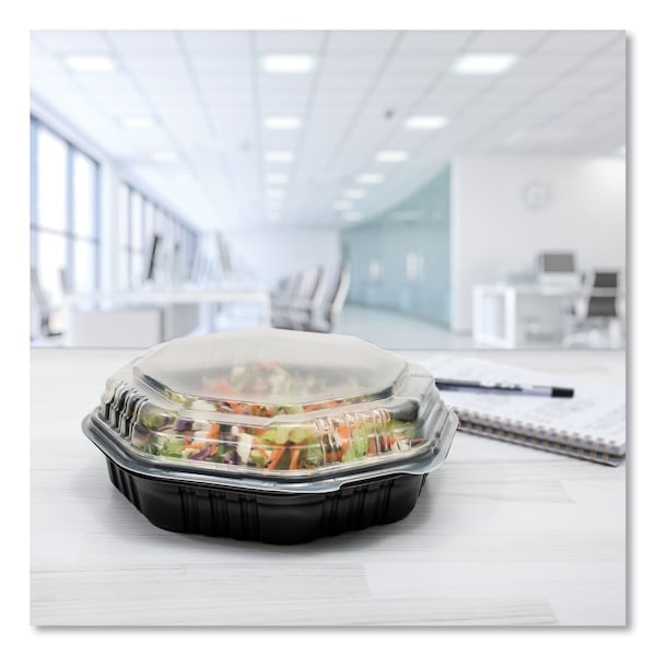 Dart OctaView HF Containers, Black/Clr, 31oz, 9.55w x 9.13d x 3.01h, PK100 - 809011-PP94