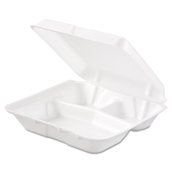 Dart Carryout Food Container, Foam, 3-Co, PK200 - 80HT3R