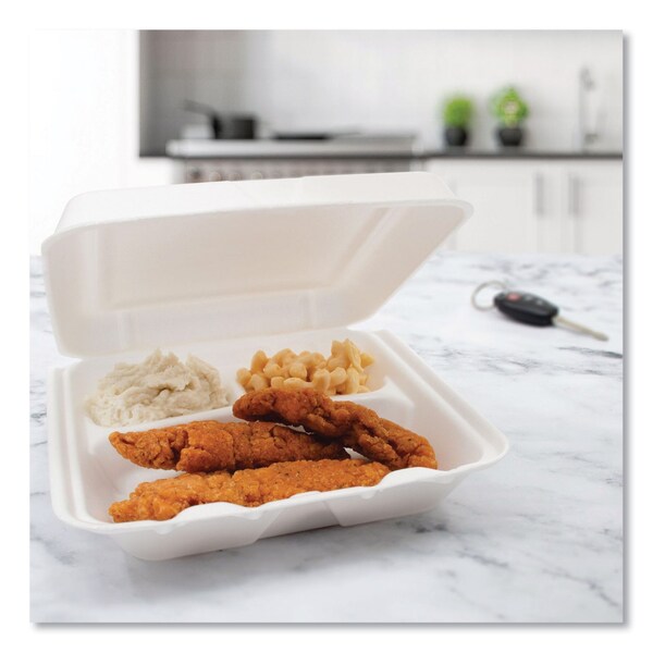 Dart Carryout Food Container, Foam, 3-Co, PK200 - 80HT3R