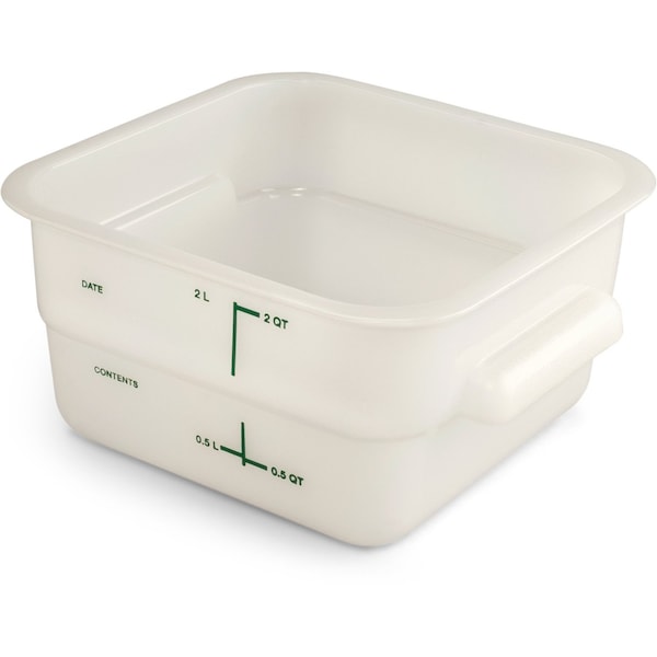 Carlisle Foodservice Food Storage Container, 2 qt, White - 11960PE02