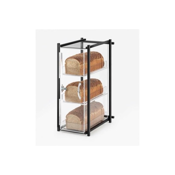 Cal Mil Plastics Cal-Mil One by One Bread Case 9-1/2"W x 14-1/2"D x 19-3/4"H Black - 1155-13